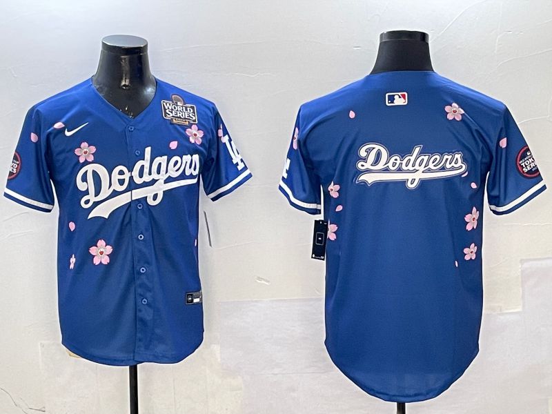 Men Los Angeles Dodgers Blank Blue Sakura Edition 2025 Nike MLB Jersey style 14